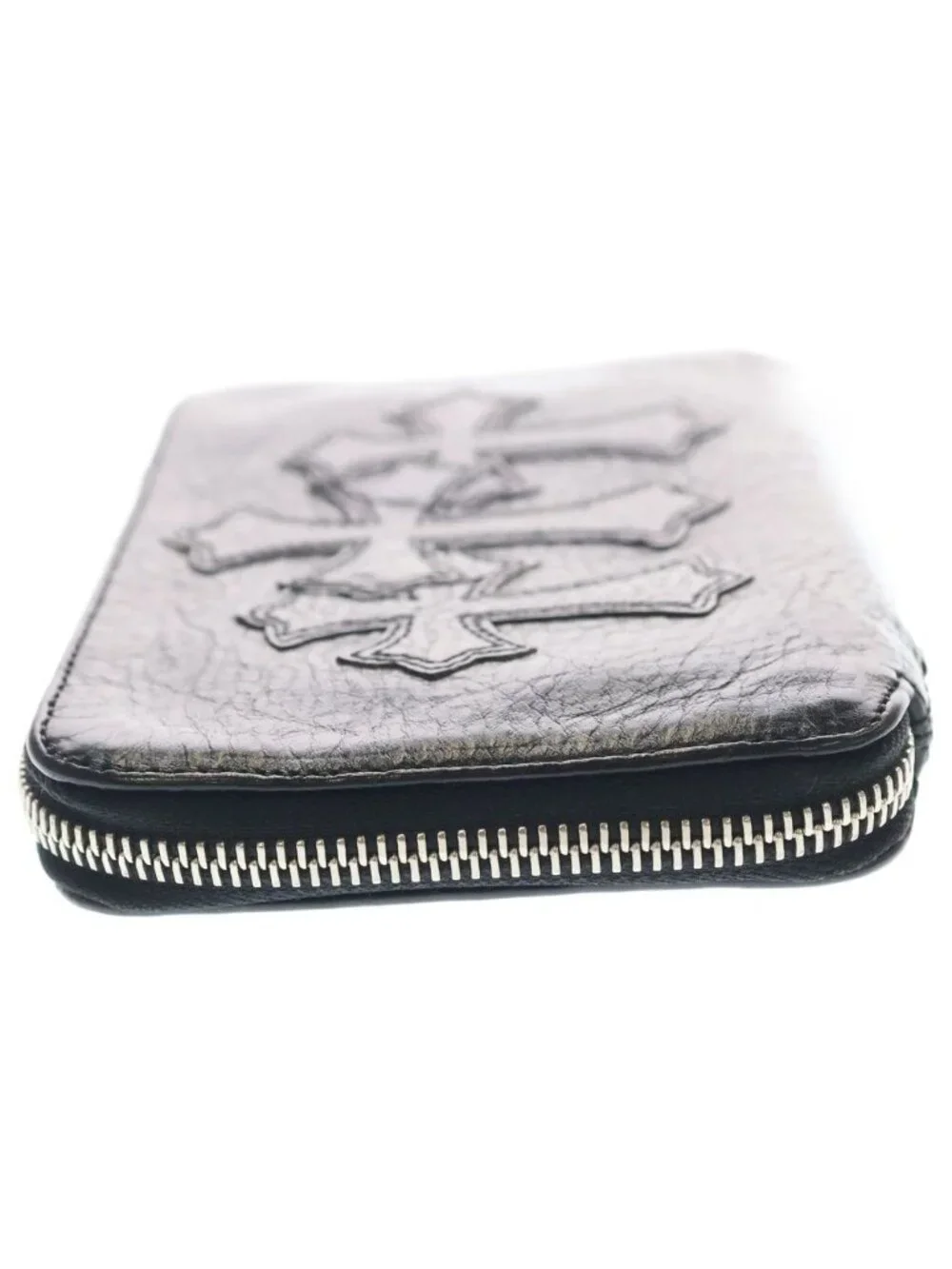 Chrome Hearts Bank Robber Leather Wallet with Cross Patch